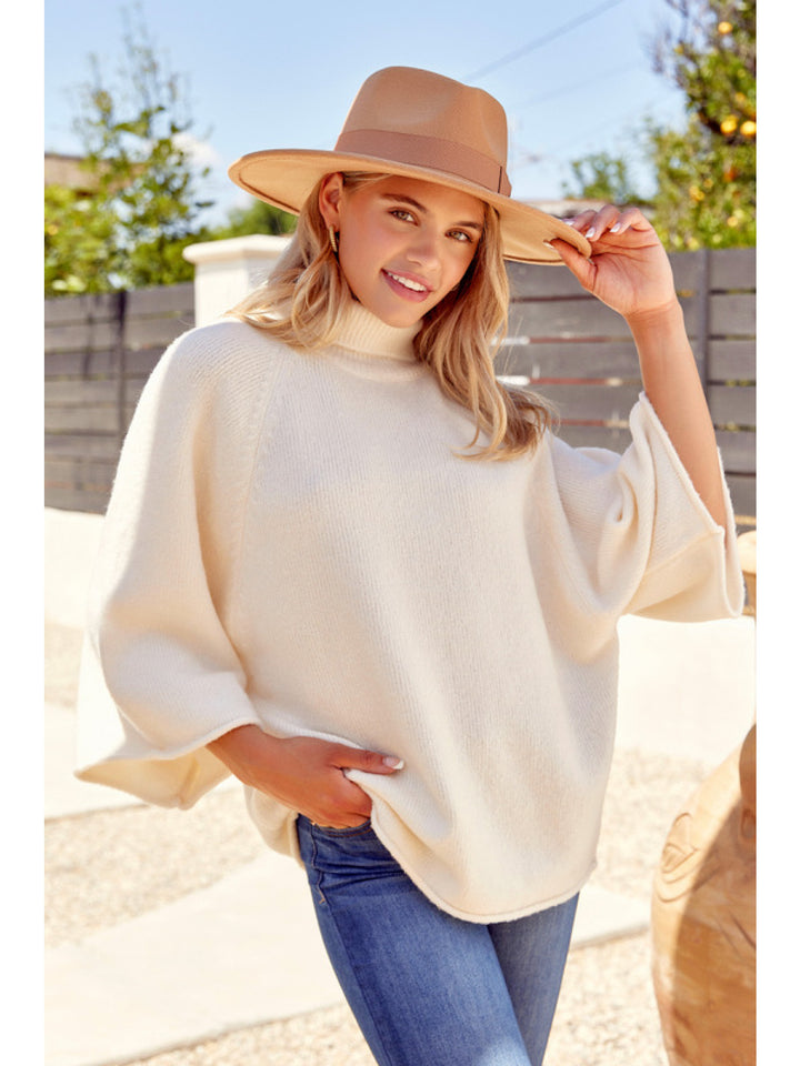 Turtleneck Sweater with Dolman Sleeves