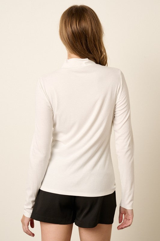 Ribbed Mock Neck Top