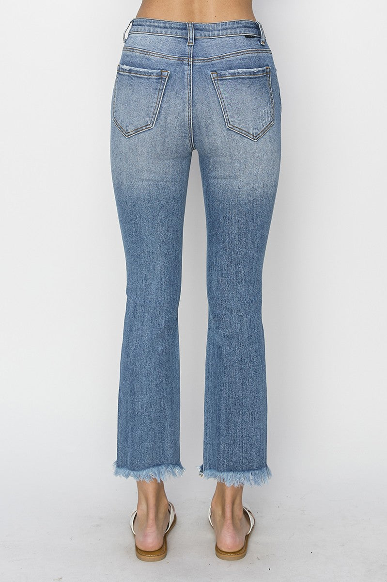 "Alicia" Mid Rise Straight Jeans