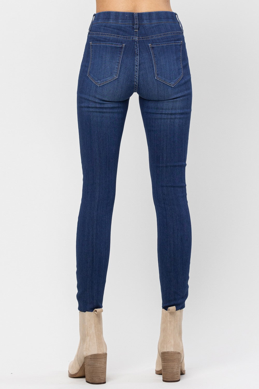 "Jada" Pull On Mid Rise Skinny Jelly Jeans S-3X