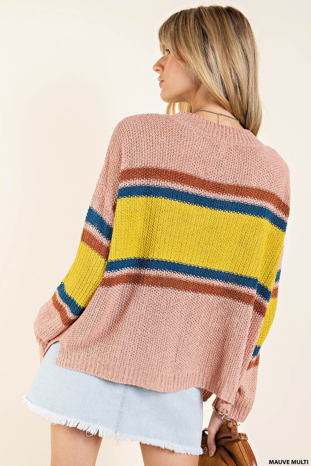Striped Soft Thread Sweater S-3X