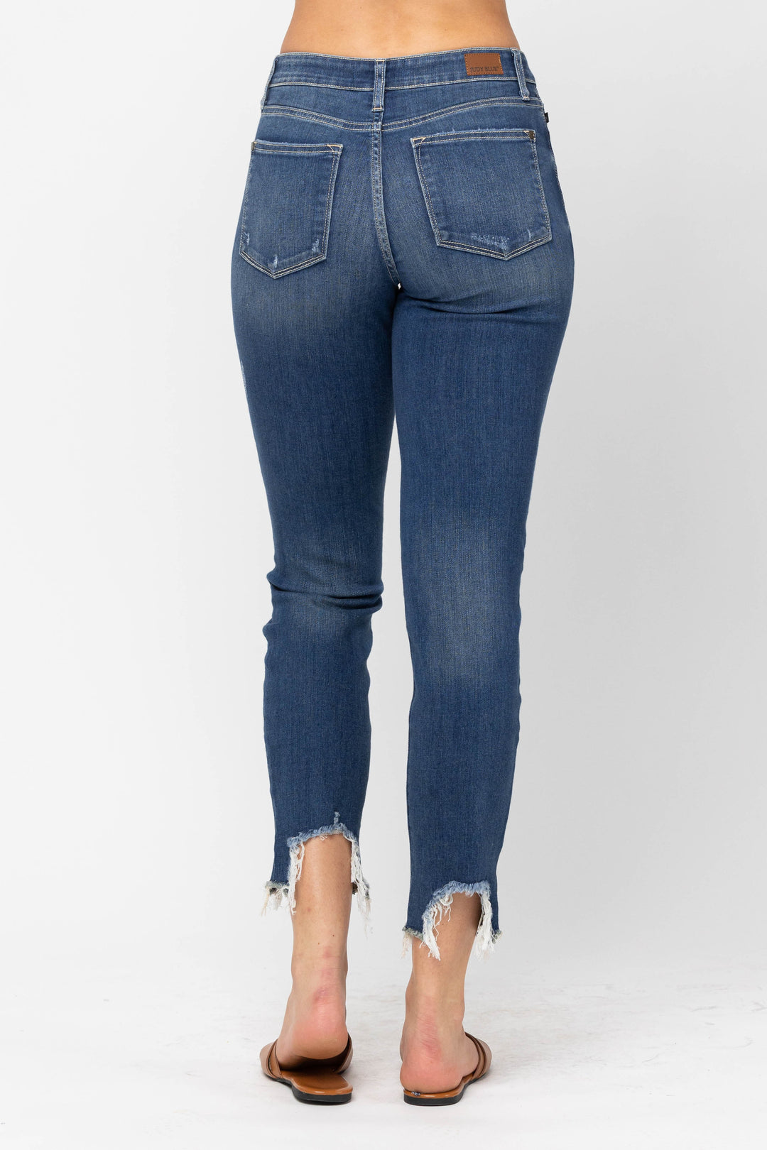 Judy Blue Mid Rise Shark Bite Jeans