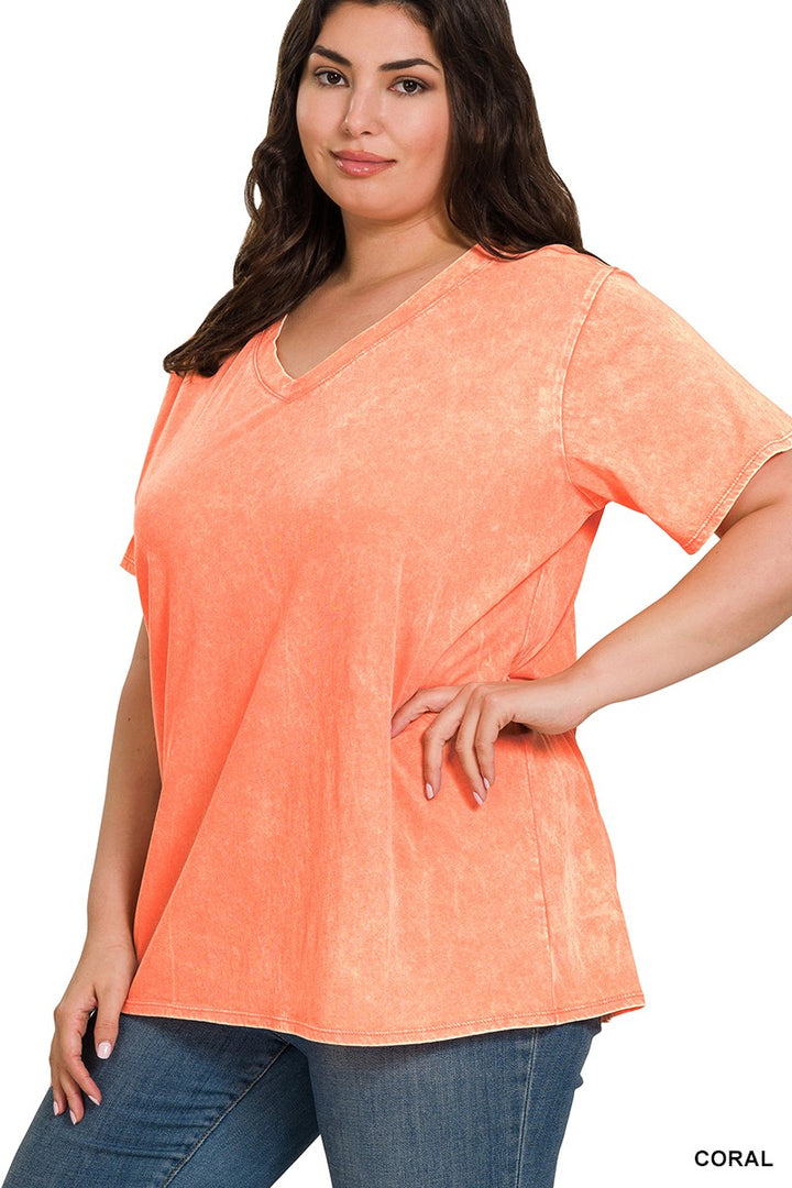 Mineral Wash Plus Size Top