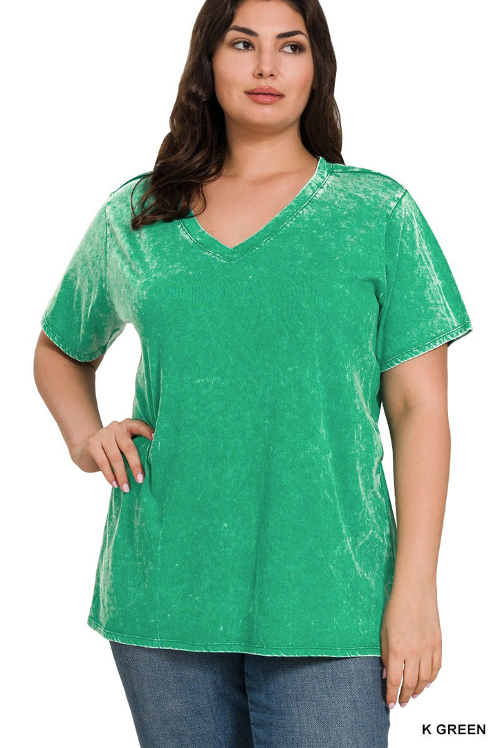 Mineral Wash Plus Size Top