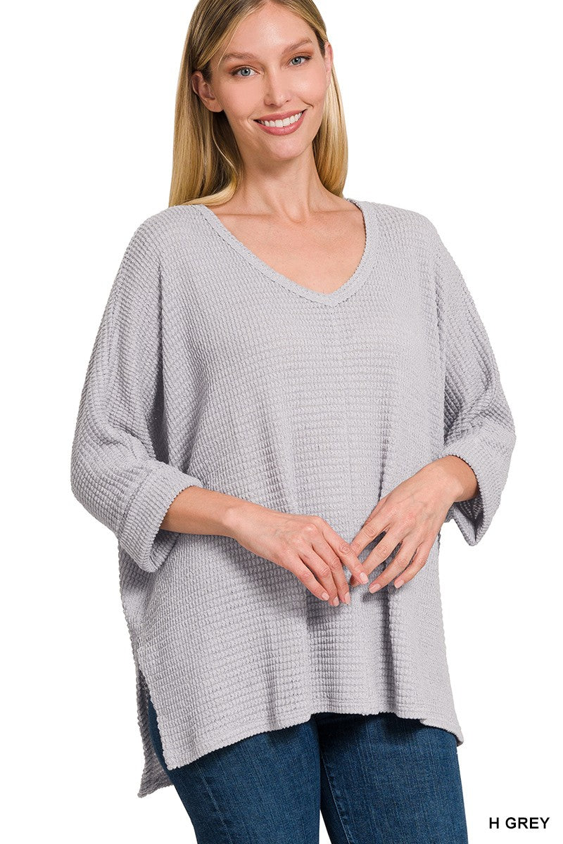 Jacquard 3/4 Sleeve Sweater