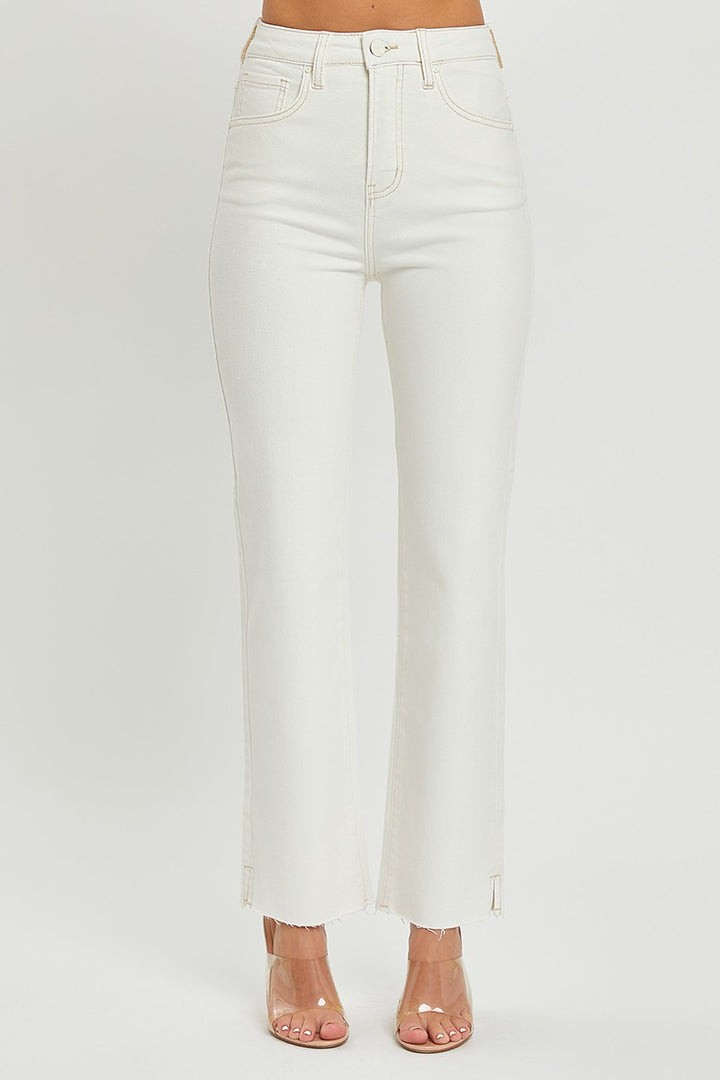 "Lucille" Cream Color Tummy Control Jeans