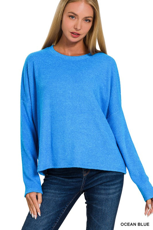 Ribbed Dolman Sleeve Top