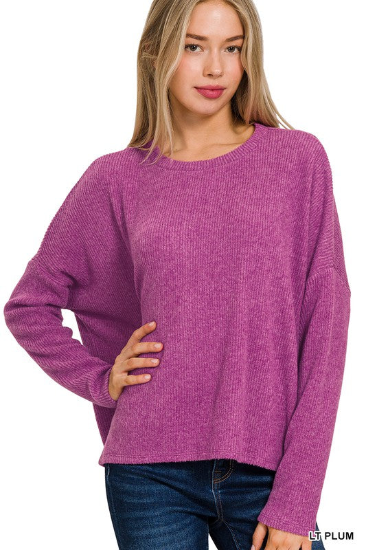 Ribbed Dolman Sleeve Top