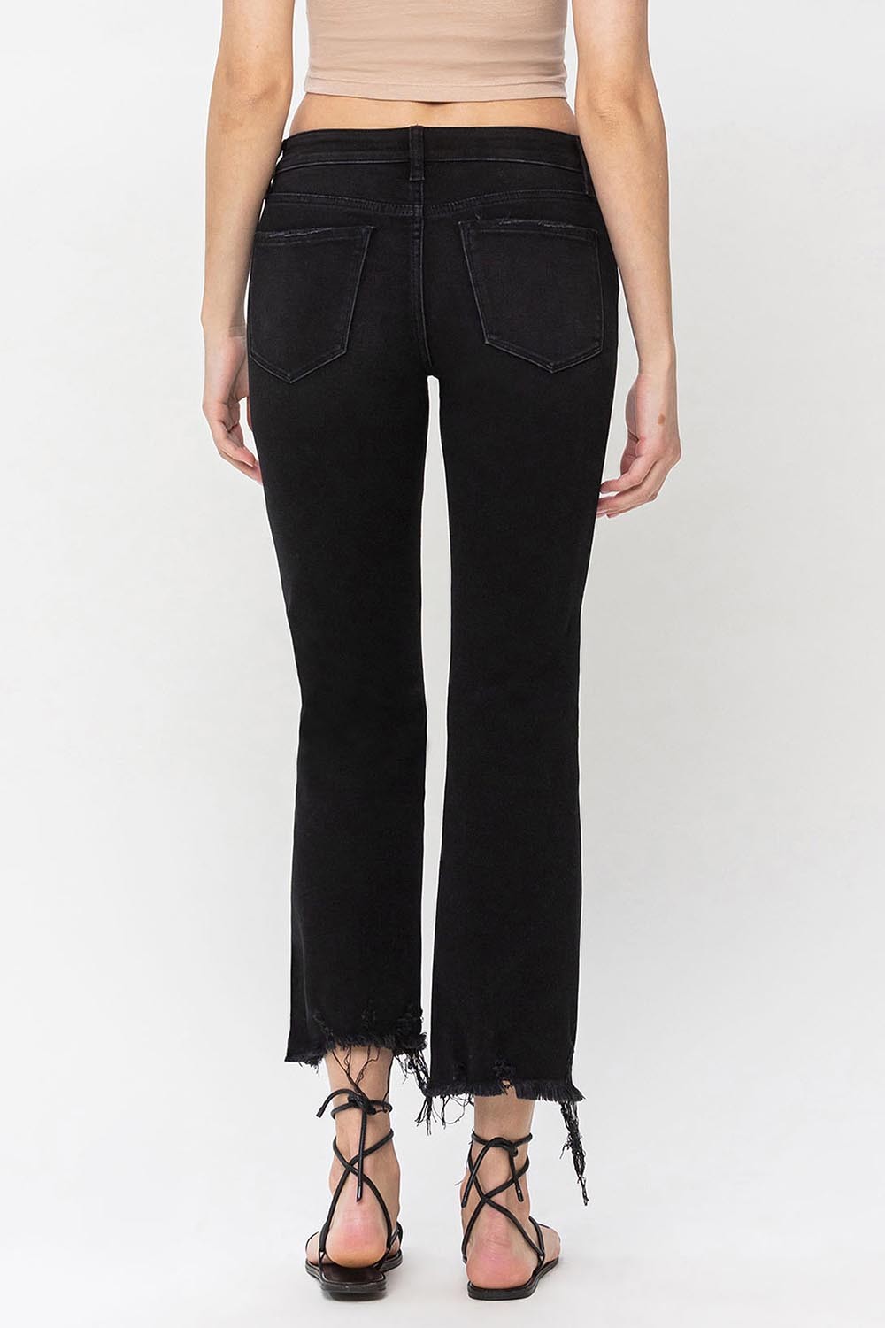 "Neely" Mid Rise Crop Flare Jeans 1-18W