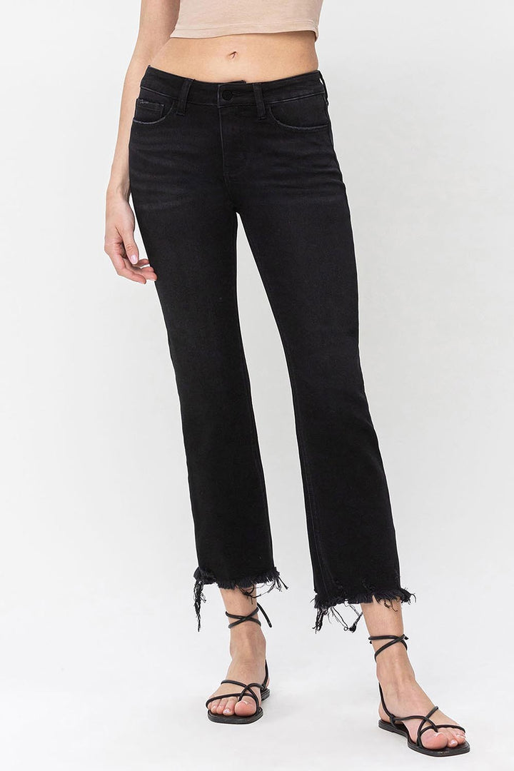 "Neely" Mid Rise Crop Flare Jeans 1-18W
