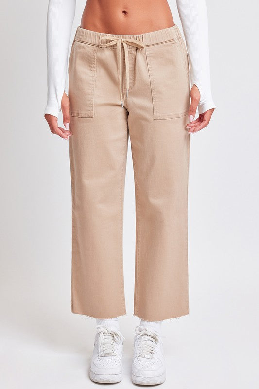 High Rise Crop Straight Drawstring Pants (S-3X)