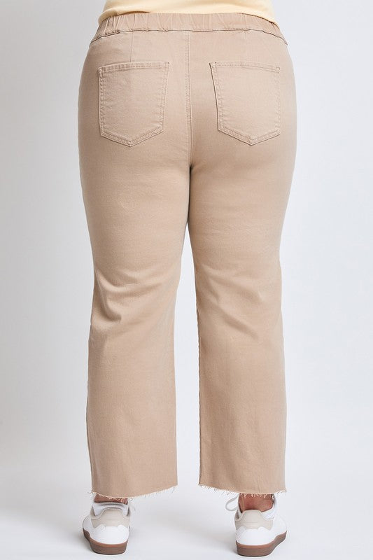 High Rise Crop Straight Drawstring Pants (S-3X)