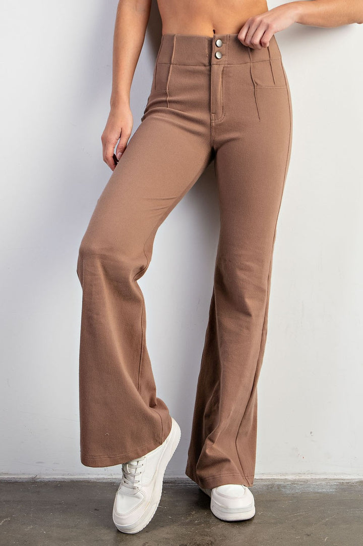 Cotton Twill Stretch Flare Pants S-3X