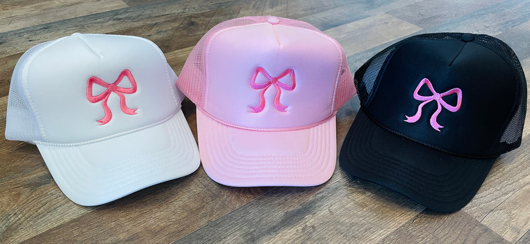 Embroidered Bow Trucker Hats