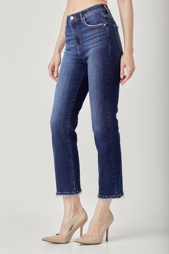 "Laurel" High Rise Crop Straight Jeans