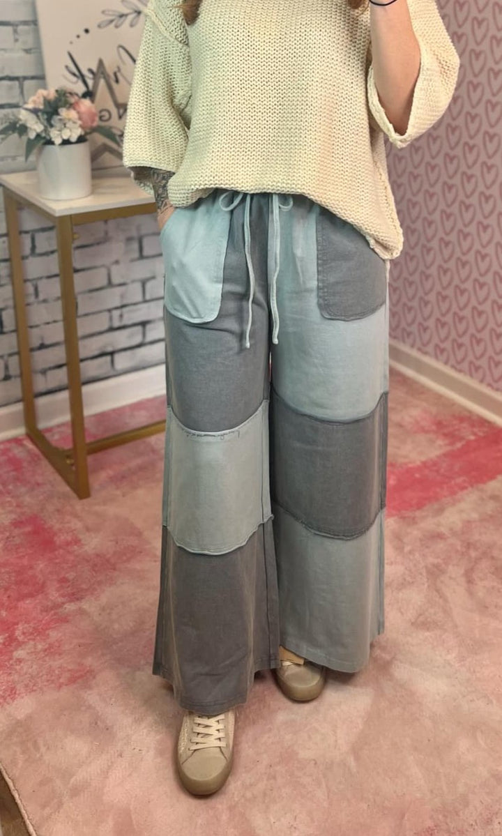 Color Block Wide Leg Pants