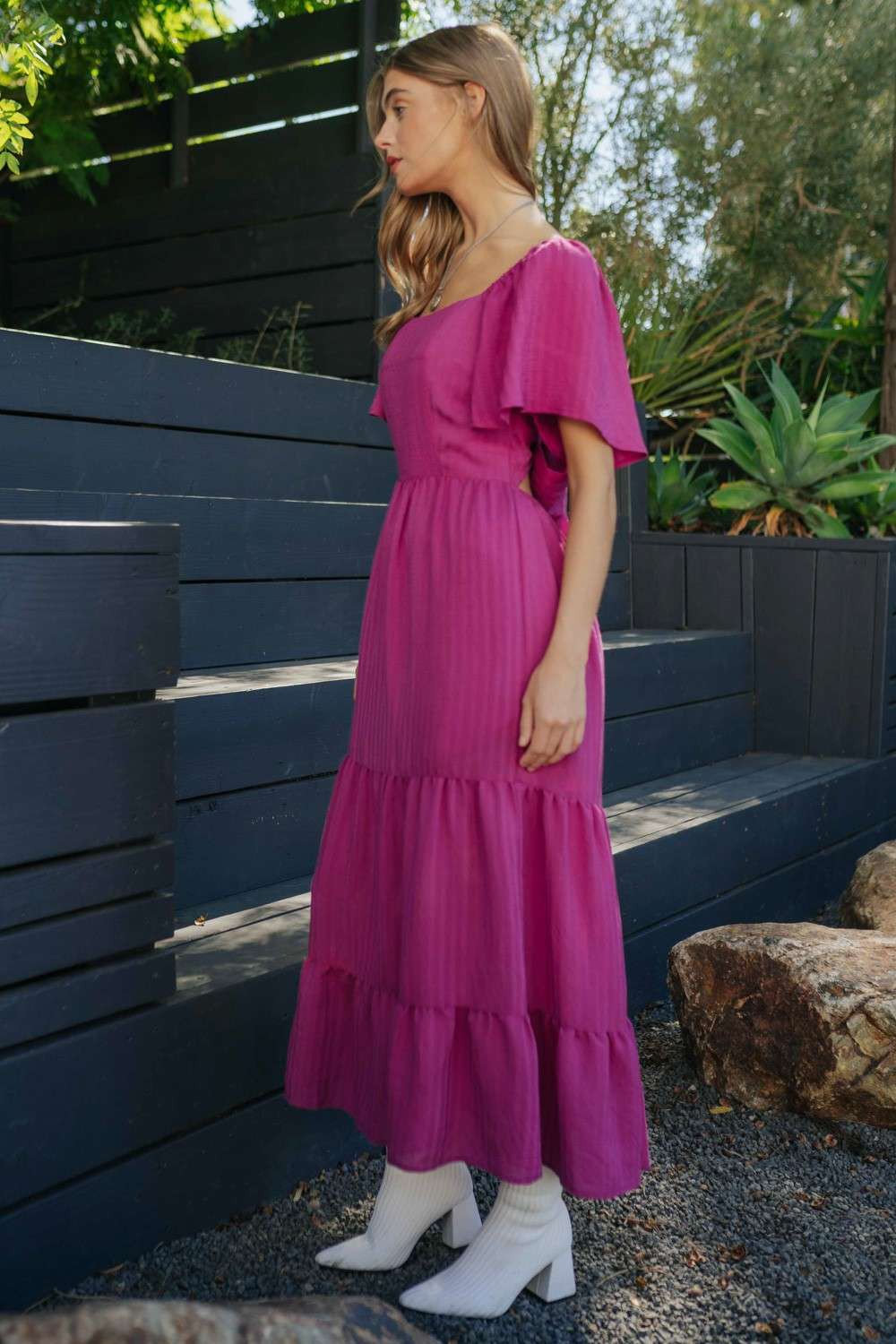 Berry Midi Tiered Dress