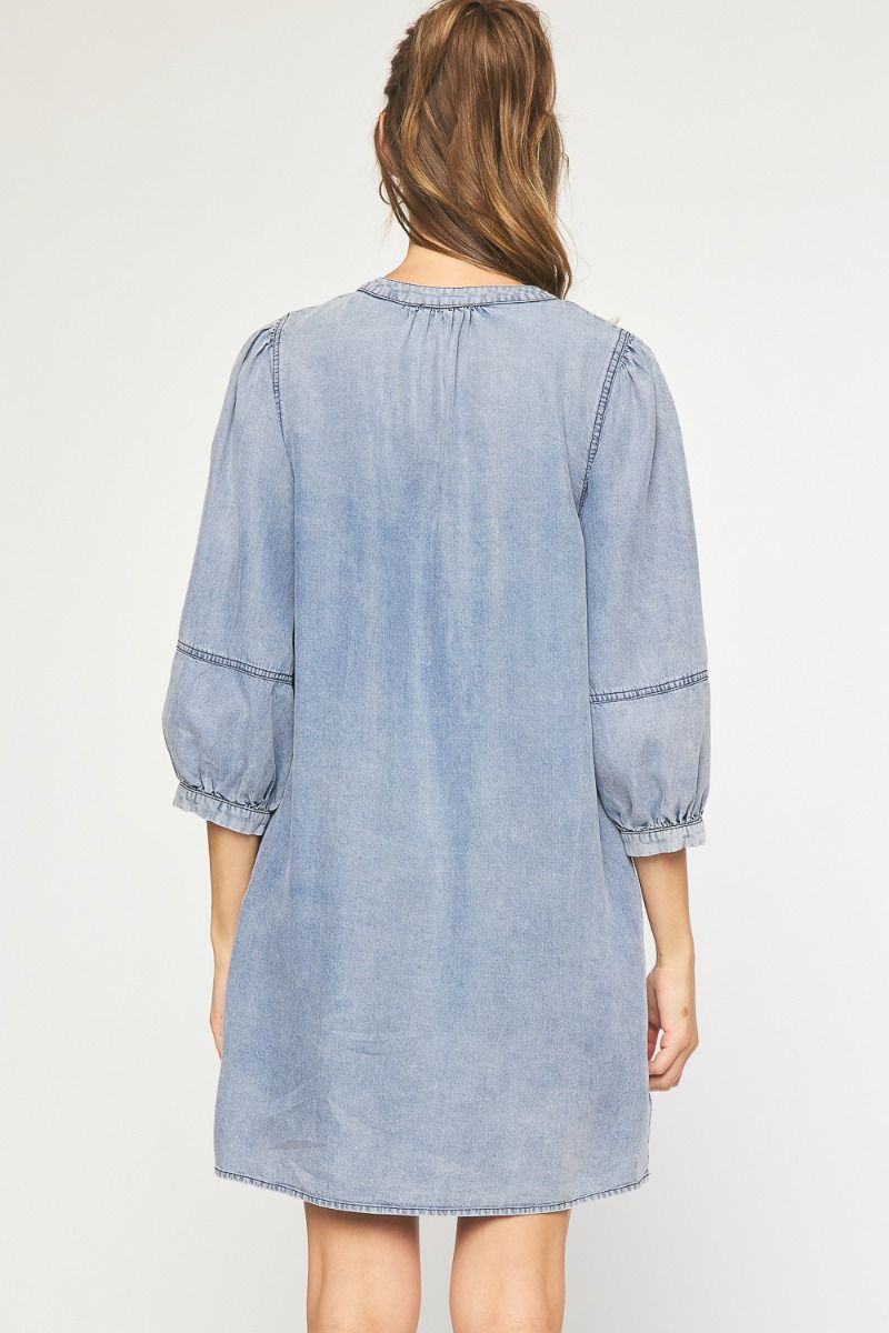 Denim Lightweight Dress with Pockets