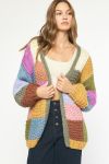 Checkered Colorful Knit Cardigan