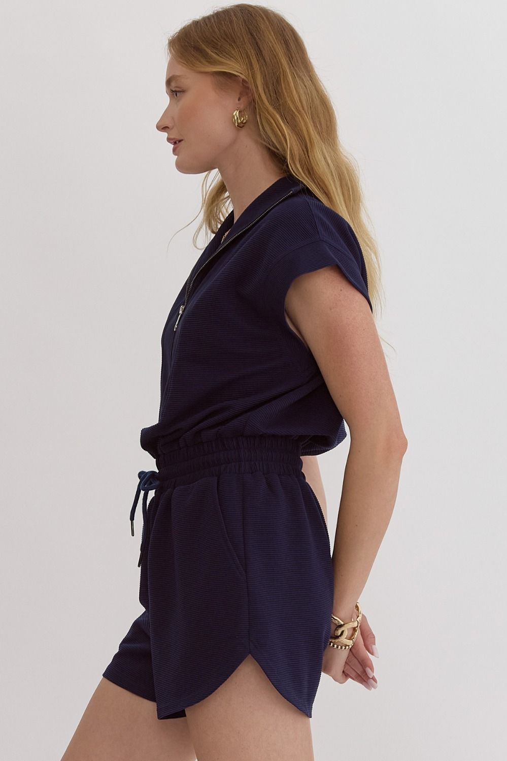 Textured Romper with Tie Waist (2 Colors)