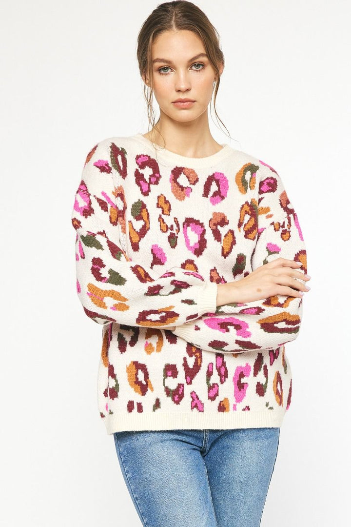 Leopard Knit Sweater