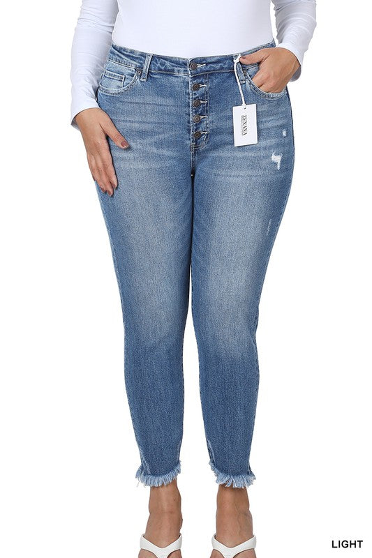 "Lori" Zenana High Rise Button Fly Skinny Jeans