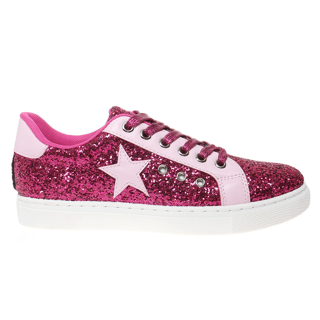 Fuchsia Glitter Sneakers